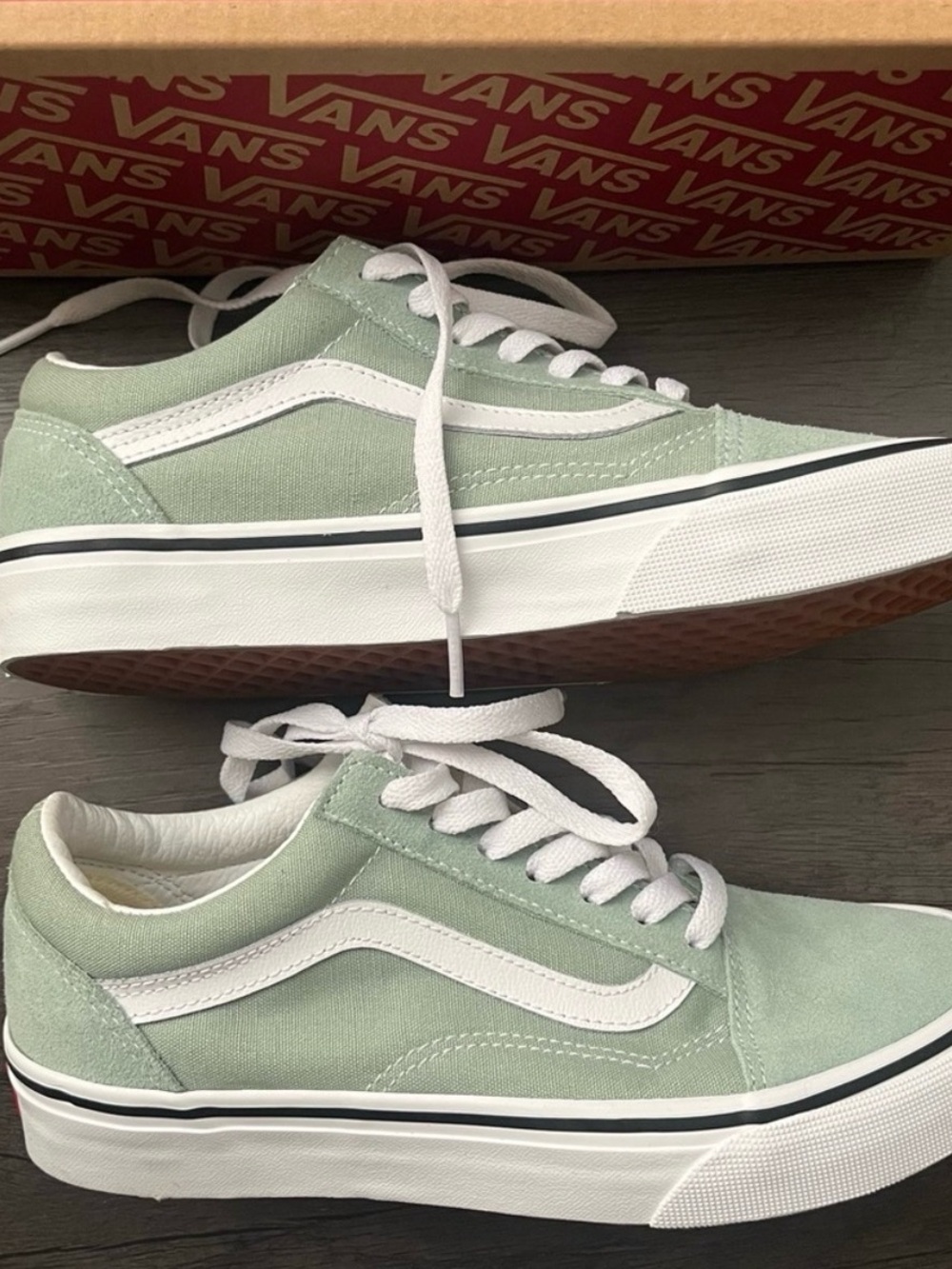 Vans Old Skool Sneakers in Sage and White
